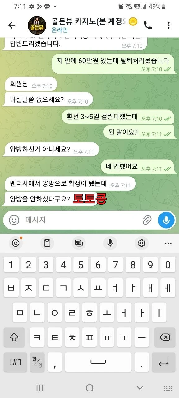골든뷰 먹튀 피해 증빙 이미지 5
